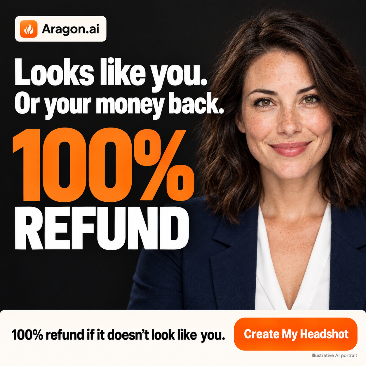 Aragon.ai Facebook ad: 100% money back. Guaranteed.