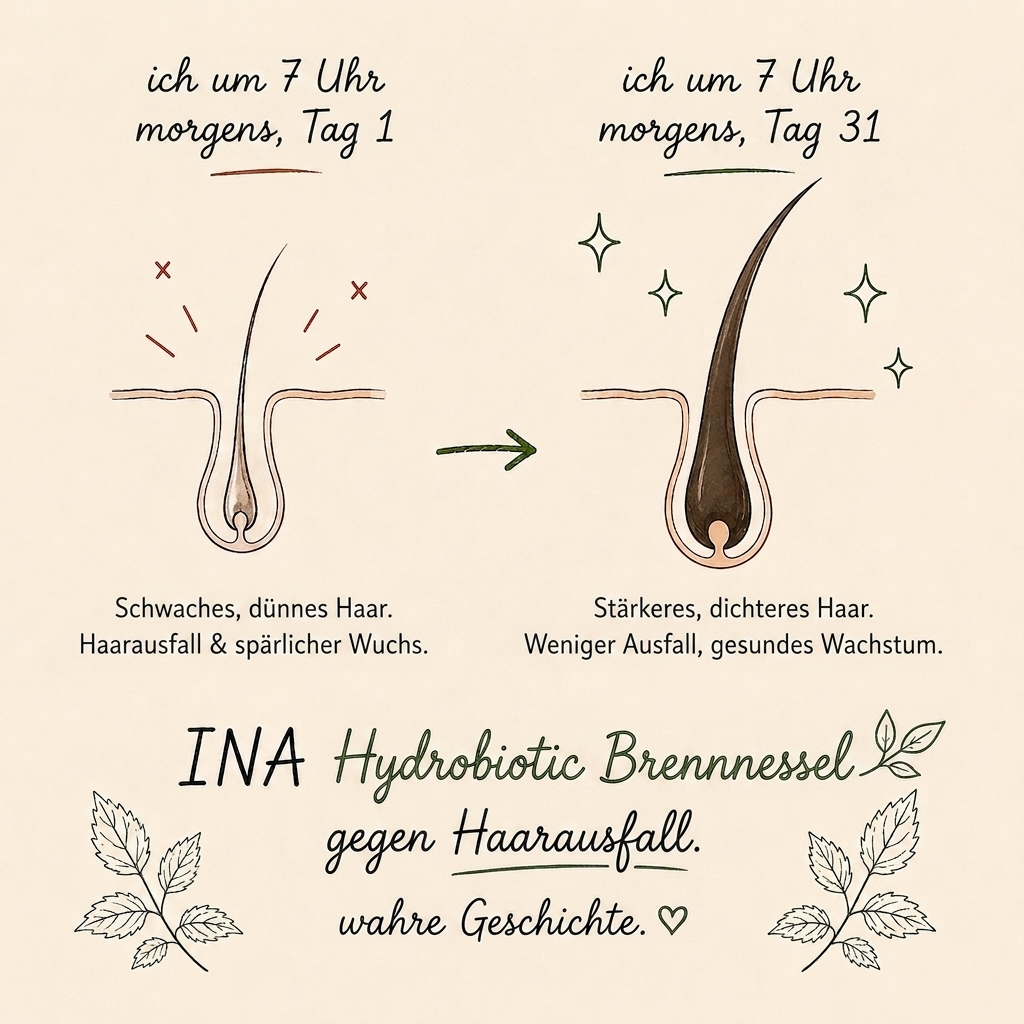 Bio Kosmetik - InaEssentials.de Facebook ad: Tag 1 vs Tag 31: der Unterschied