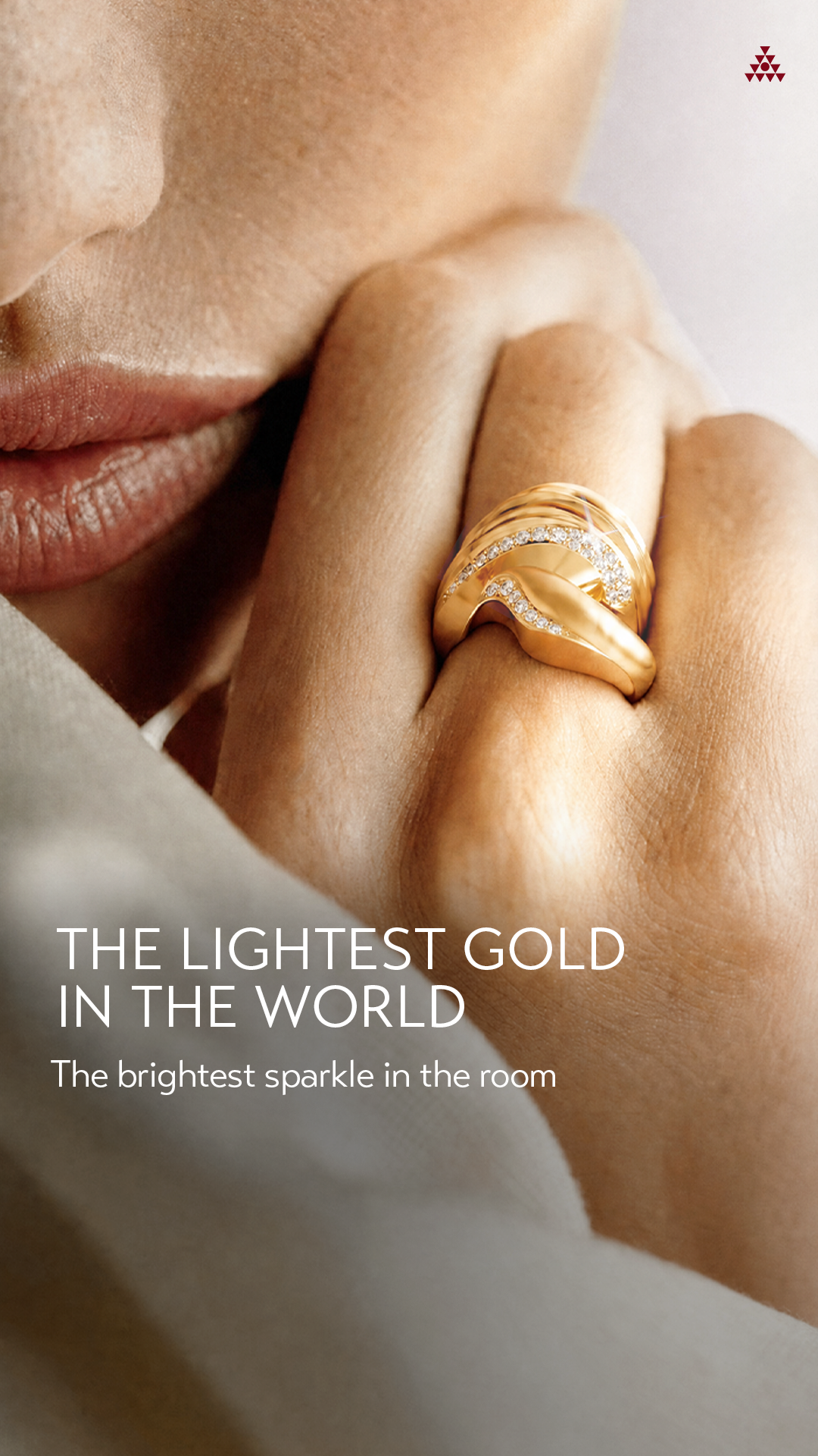 ekatra jewels Facebook ad: The Look of Heavy Gold. Without the Weight.