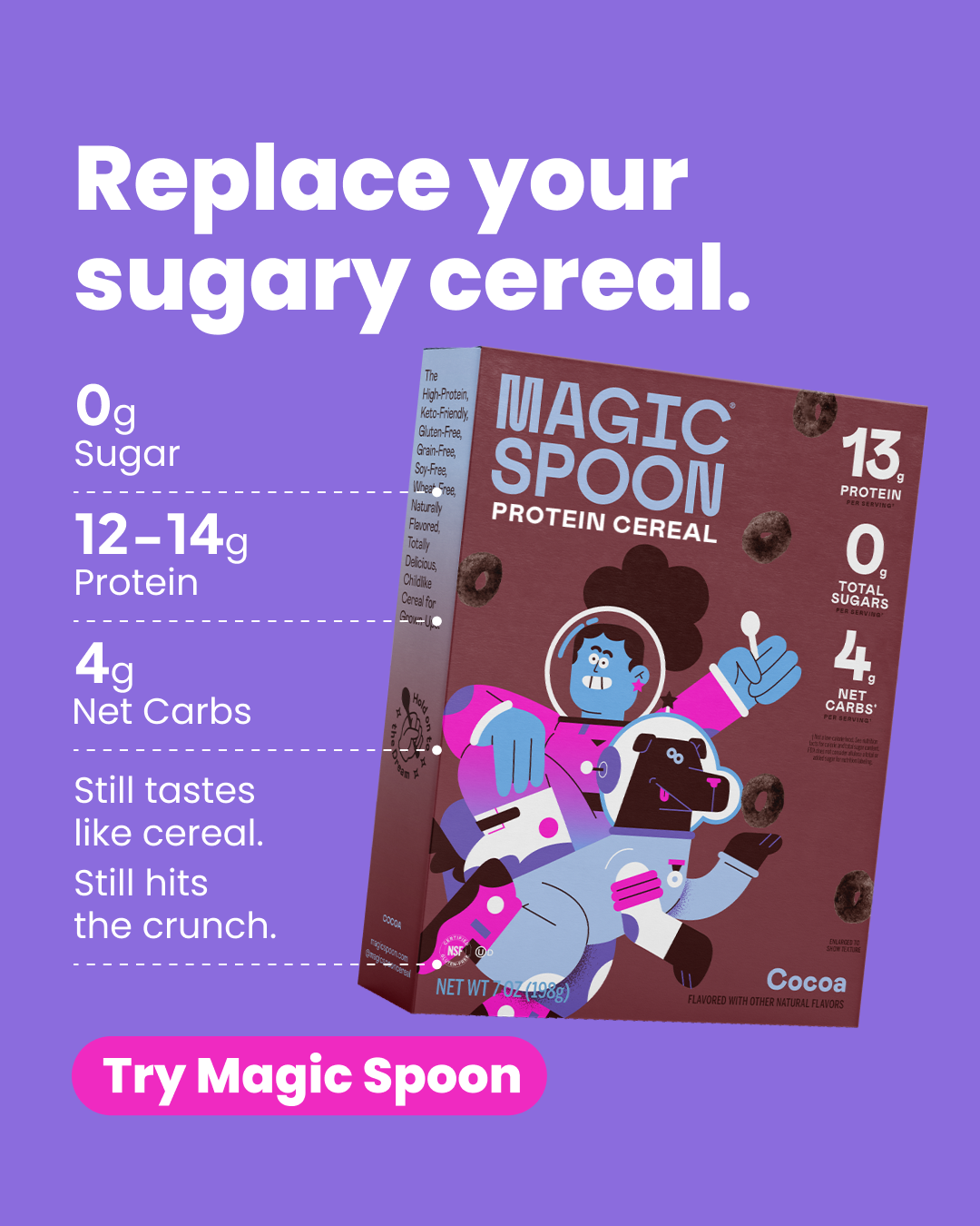 Magic Spoon Cereal Facebook ad: The Smarter Swap