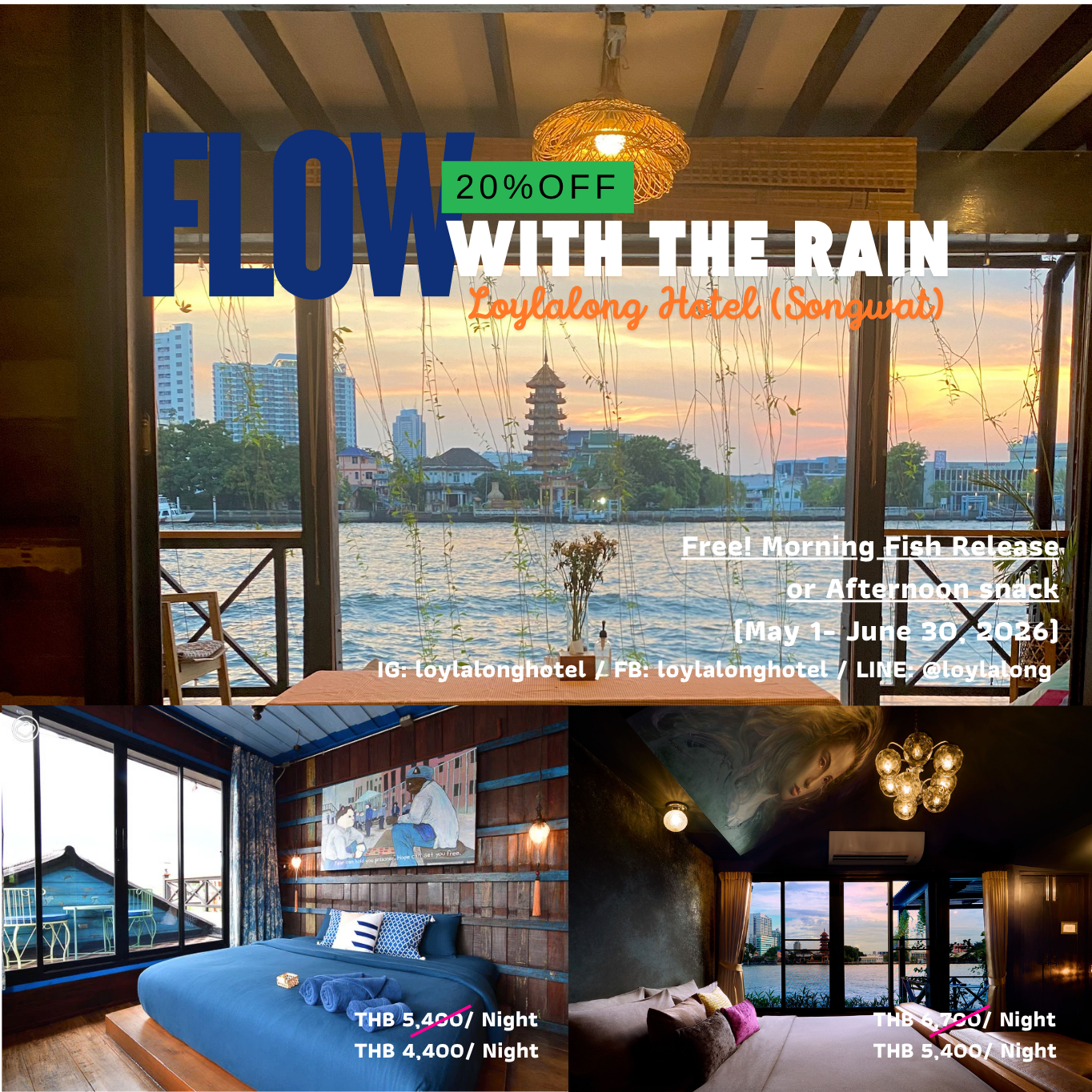 Loy La Long Hotel Facebook ad: Come unwind your body and free your mind…