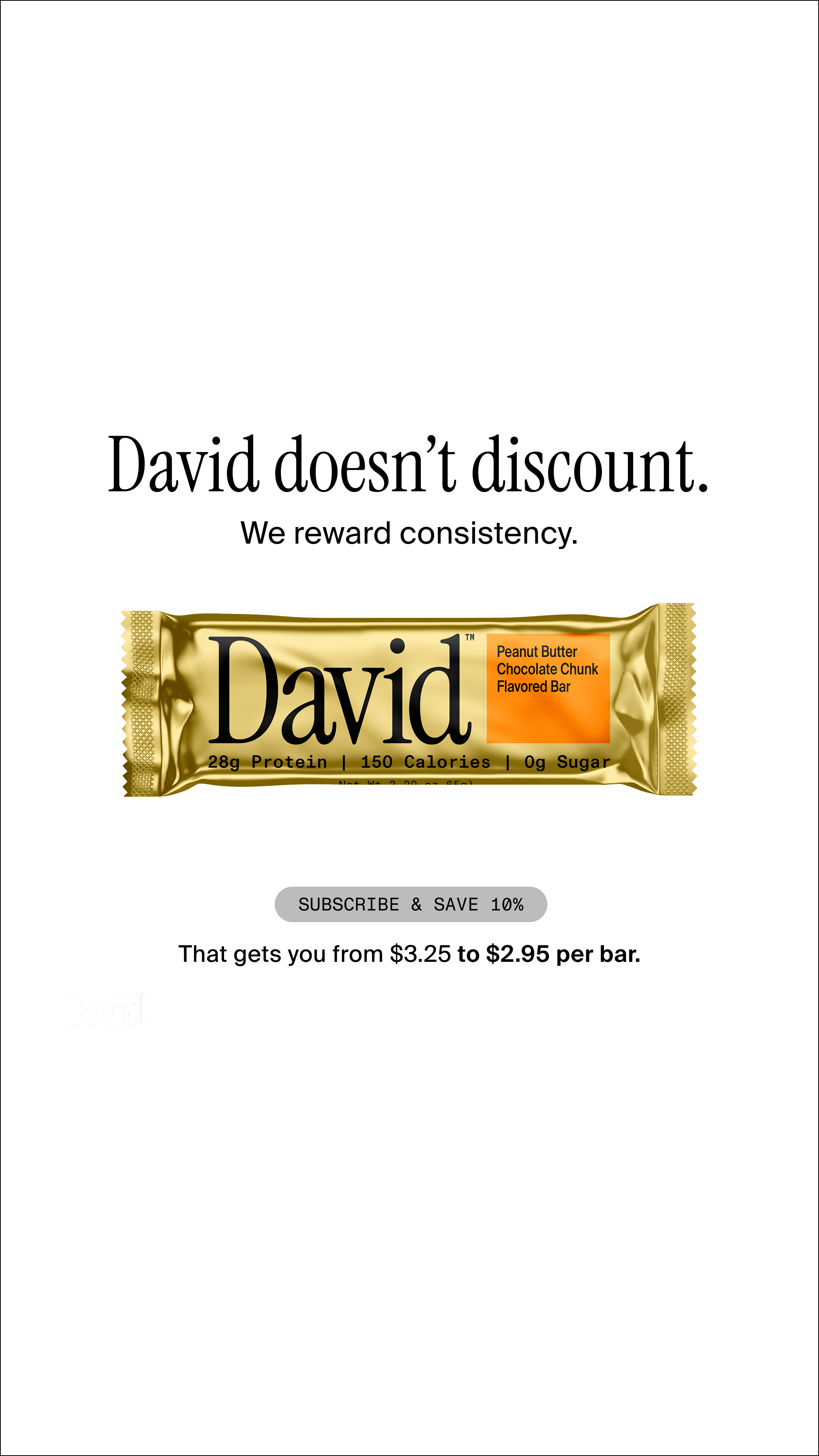 David Protein Facebook ad