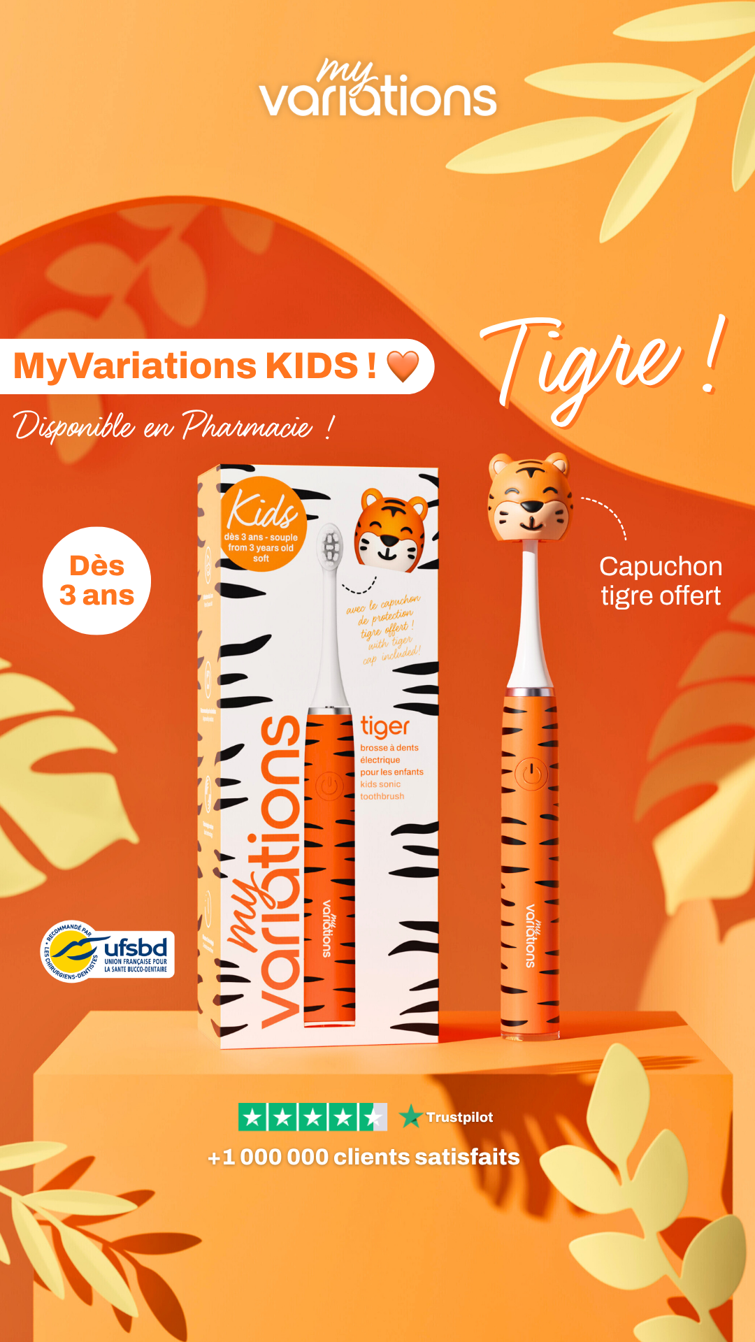 My Variations Facebook ad: Fini la bataille du brossage
