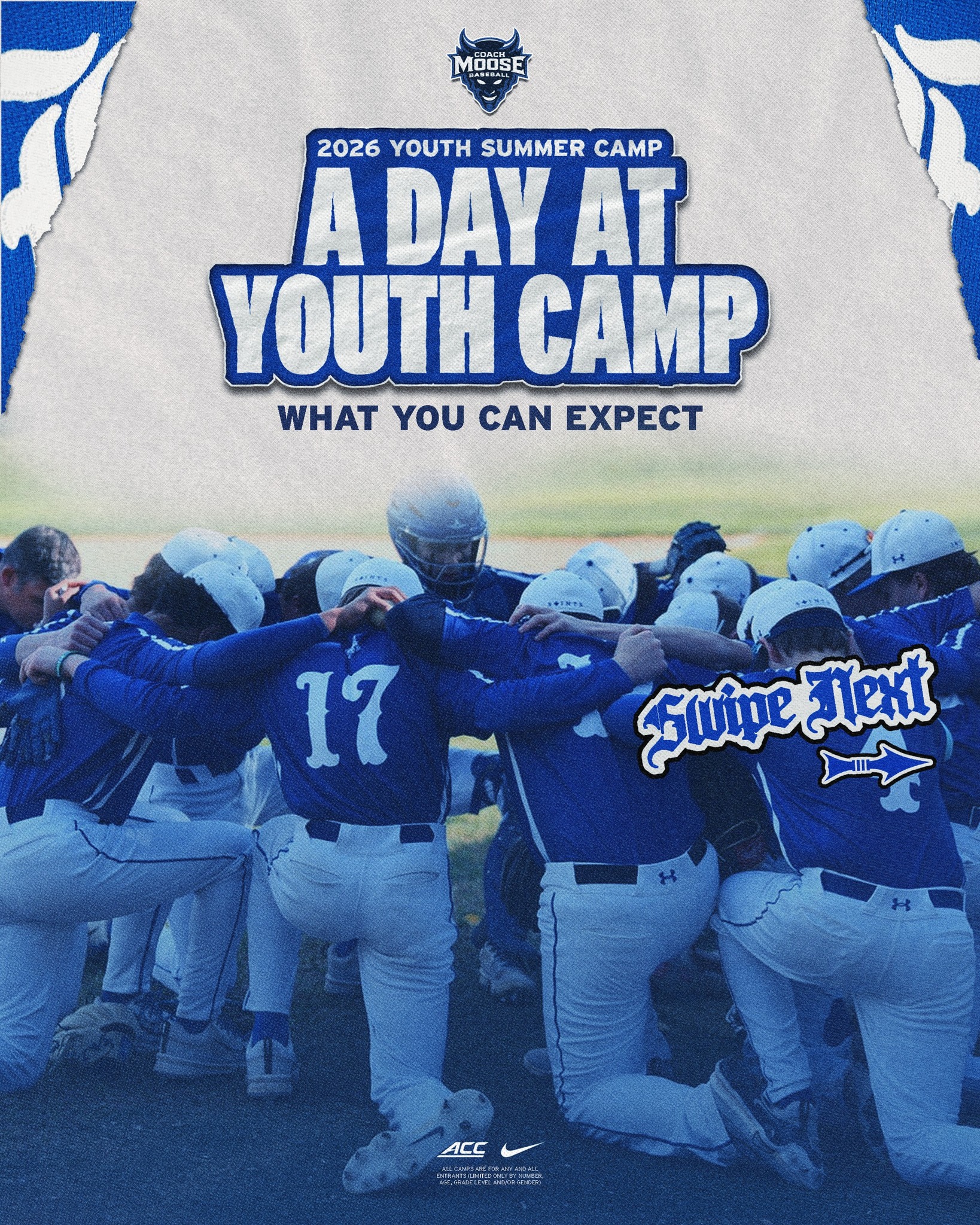 Duke Baseball Camps Facebook ad: 4 days at Duke.