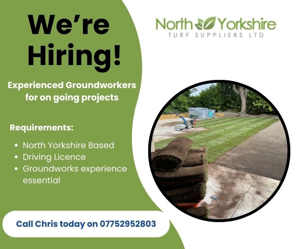 North Yorkshire Turf Suppliers Ltd Facebook ad: Experienced groundworkers for ongoing projects.
