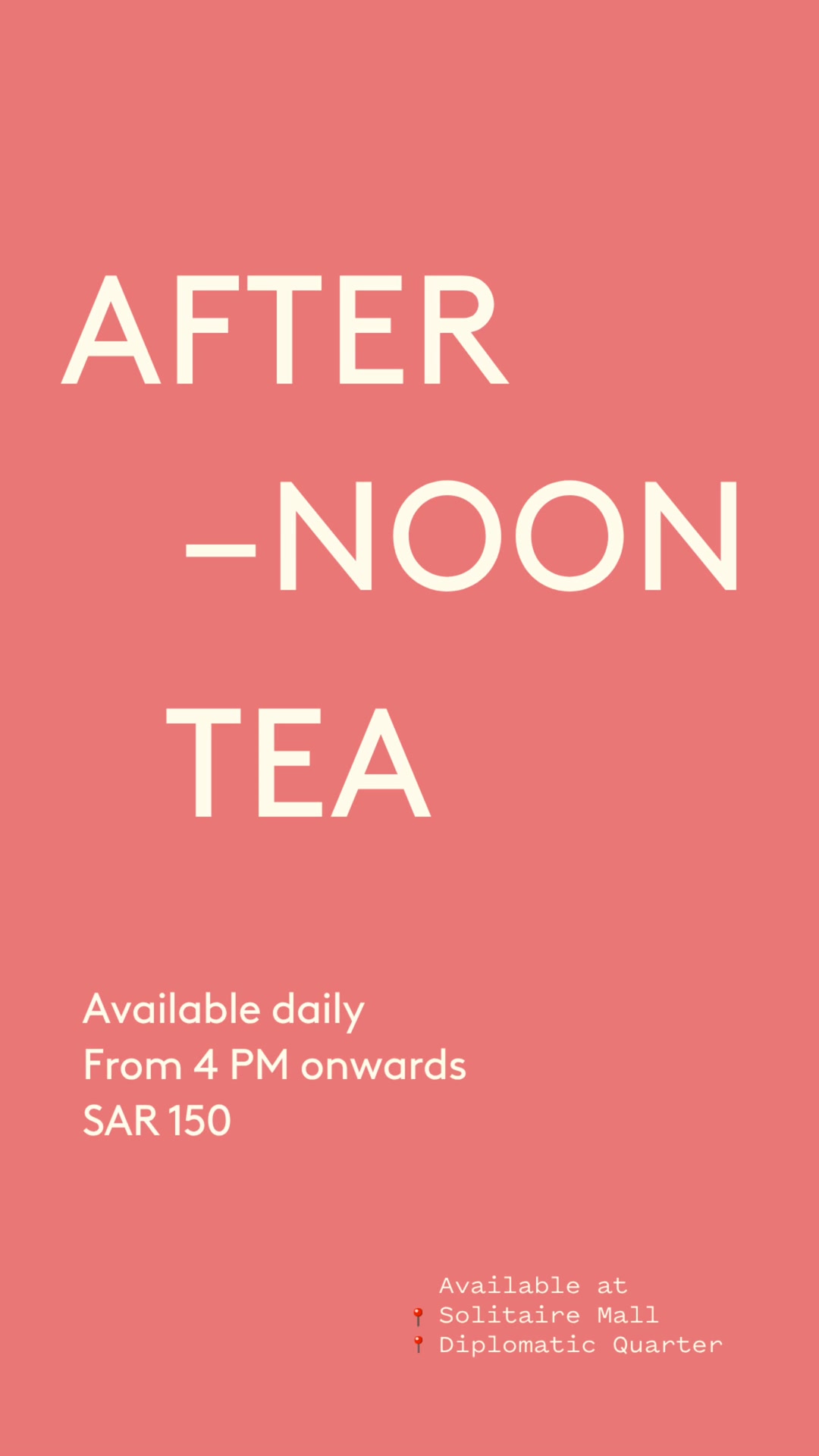 The Lighthouse KSA Facebook ad: Afternoon Tea for Two