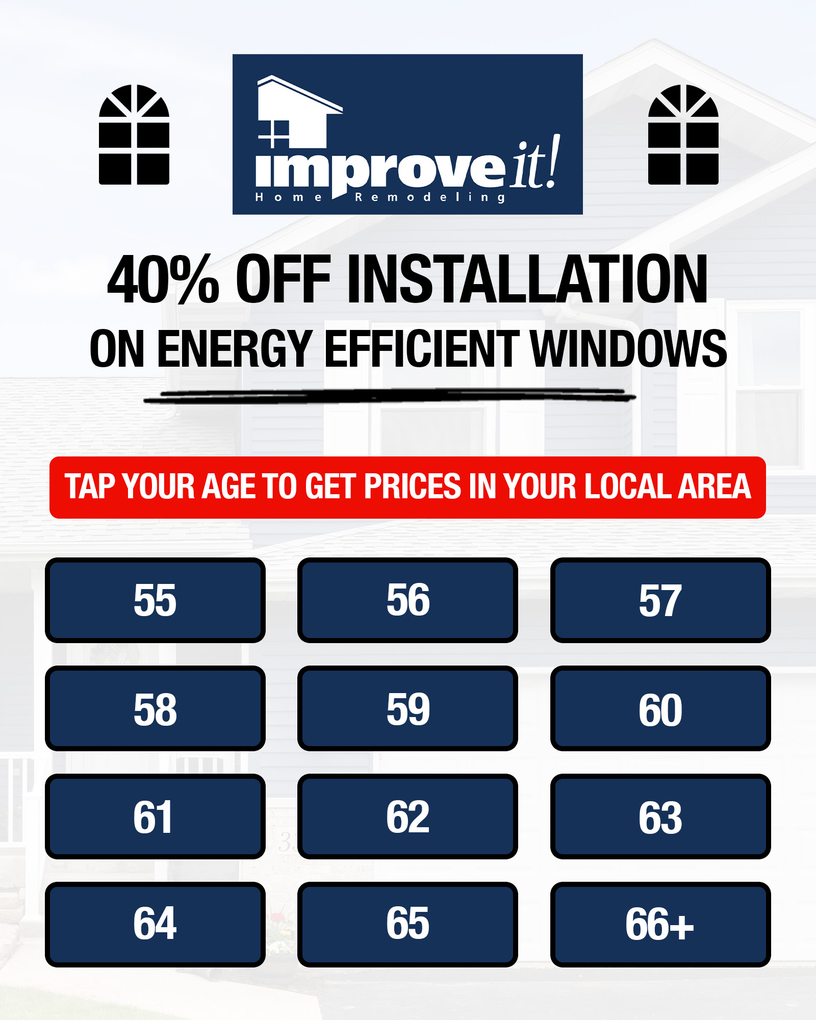 ImproveIt Window Replacement Facebook ad: Seniors Save Thousands On New Windows