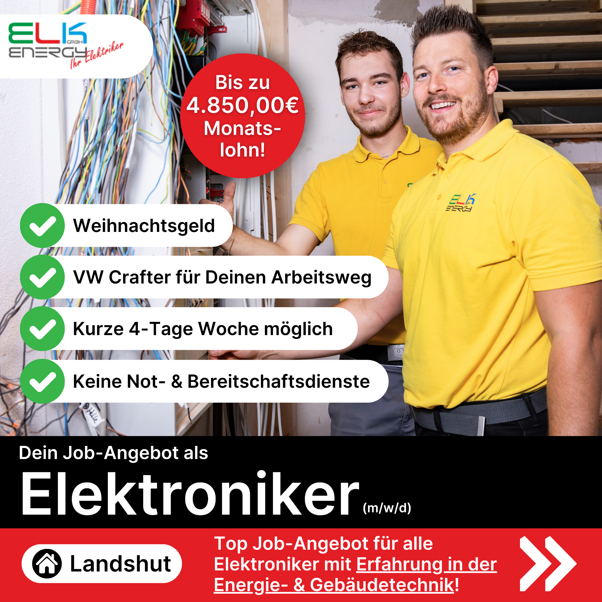 Candidate Flow Jobangebot: Elektroniker Facebook ad: Du möchtest ein unwiderstehliches Job-Angebot?