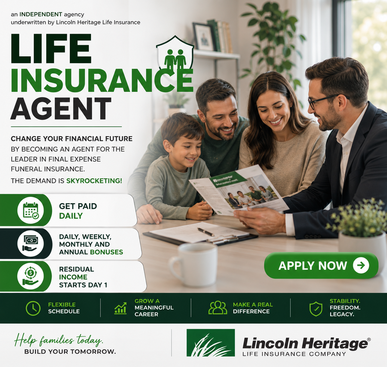 Family Protect Insurance Team Recruiting Facebook ad