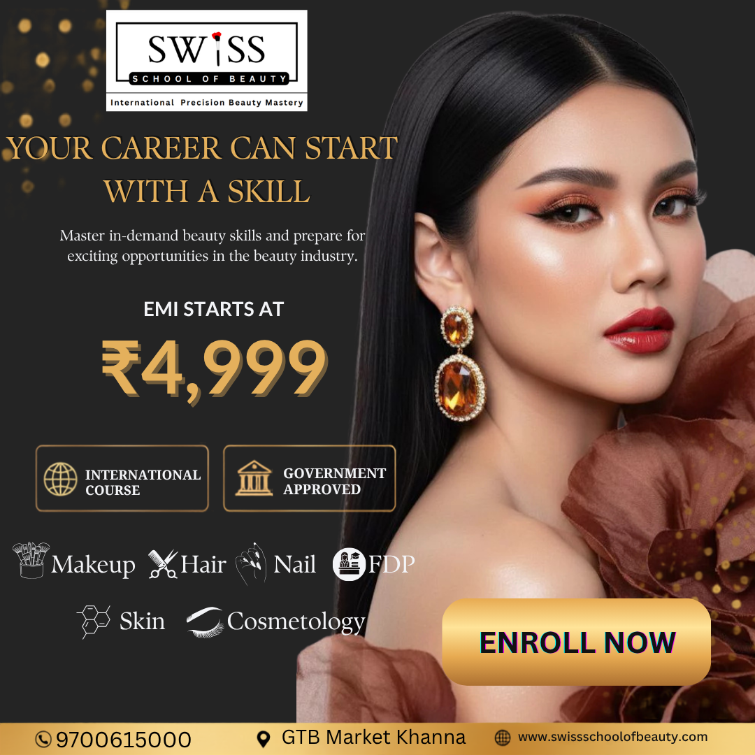 Swiss School of Beauty Khanna Facebook ad: Beauty Course Admissions Open in Khanna