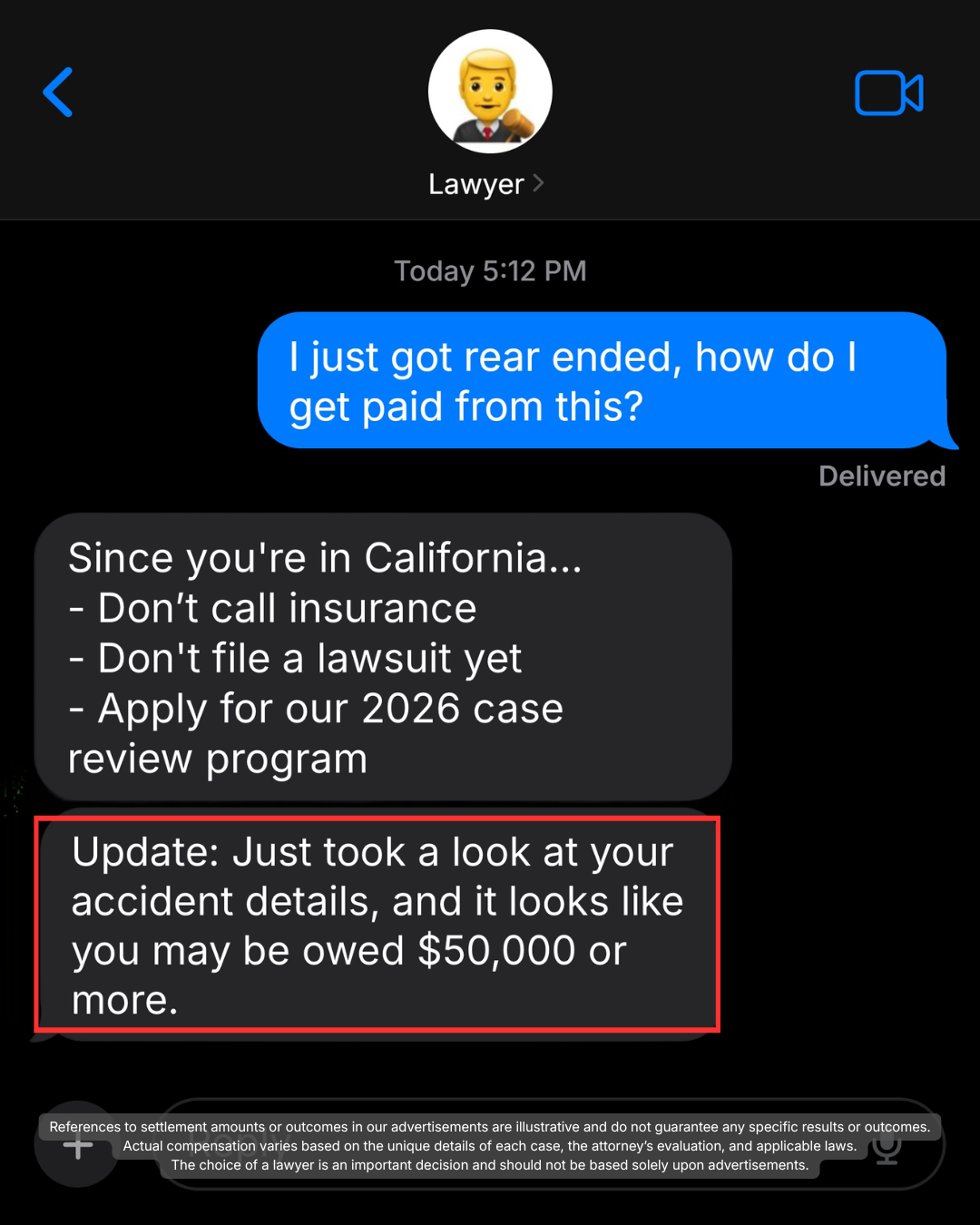 Sunset West Legal Group Facebook ad