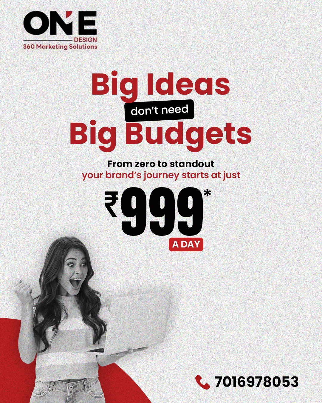 OneDesign Facebook ad: Your Brand. Our Strategy. One Smart Budget.