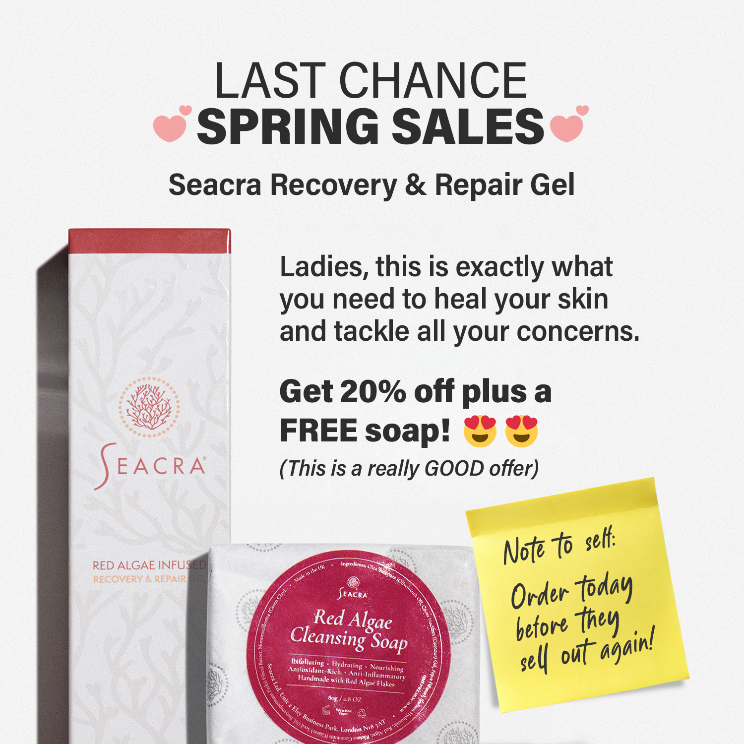 Seacra Skincare Facebook ad