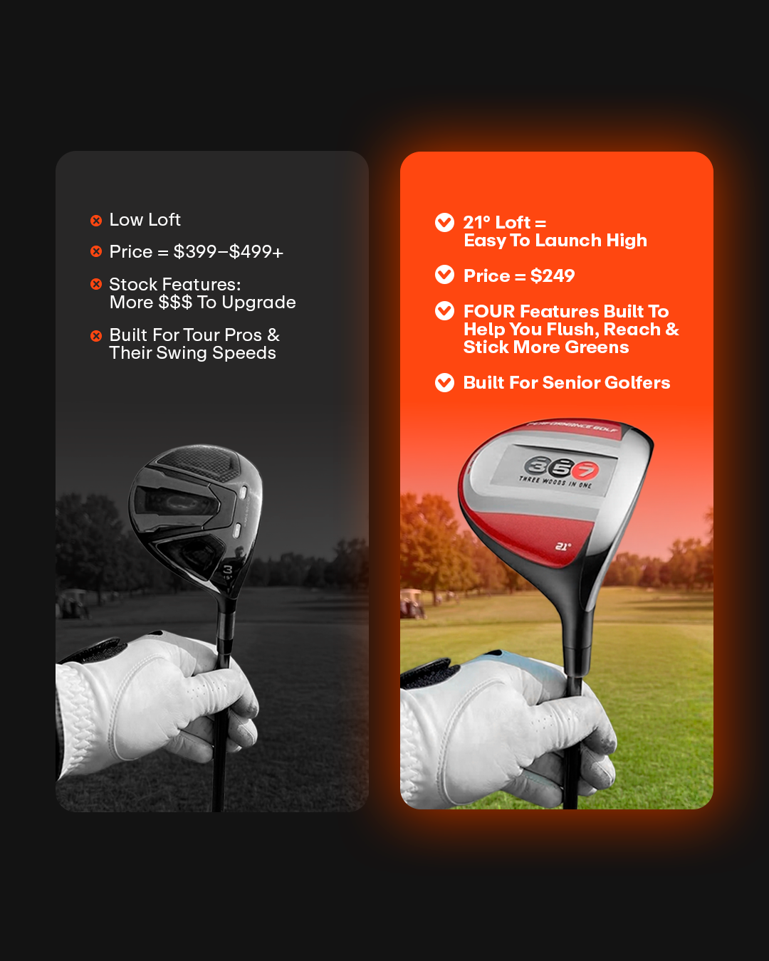Performance Golf Facebook ad
