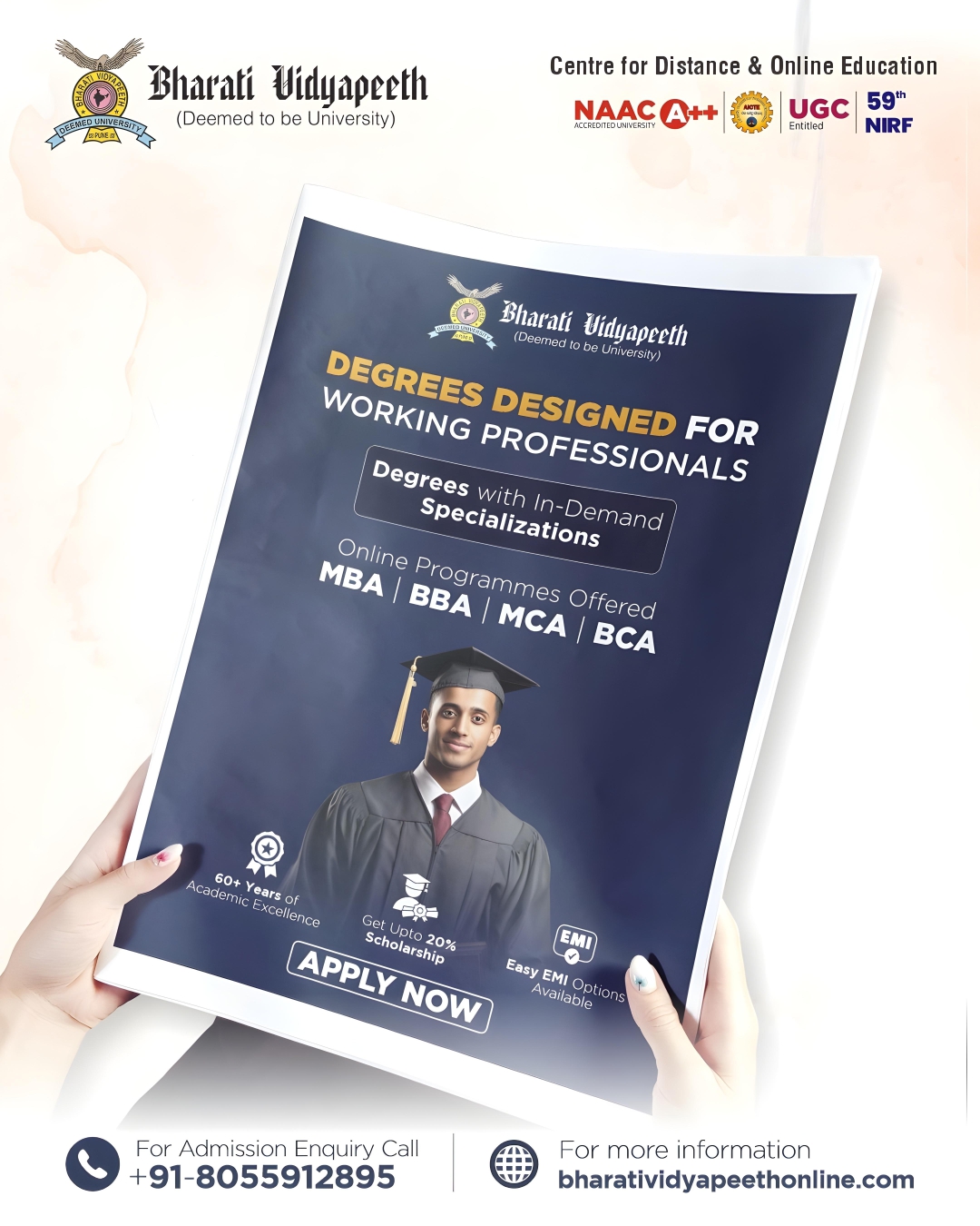 Bharati Vidyapeeth Center for Distance & Online Education Facebook ad