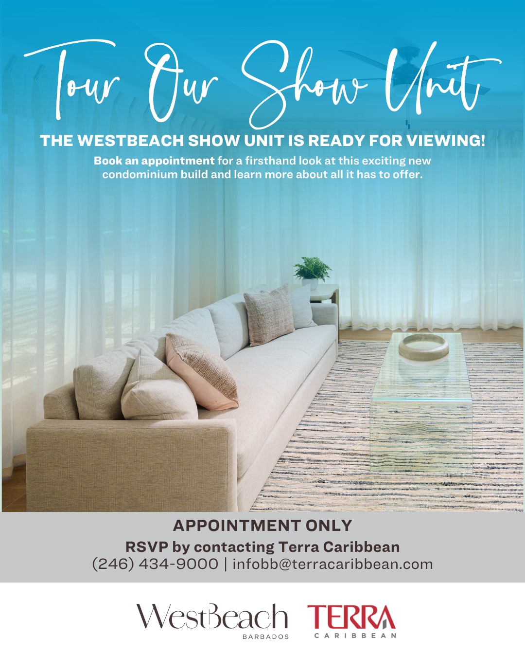 Terra Developments Facebook ad: Tour the WestBeach Show Unit!