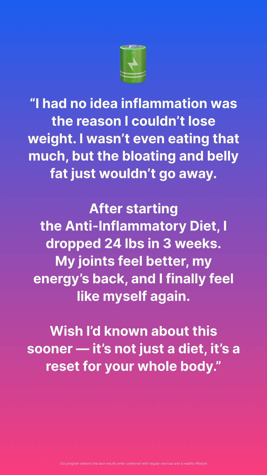 Dr. Sarah Whitman - Inflammation Nutrition Expert Facebook ad: Start Your 21-Day Transformation
