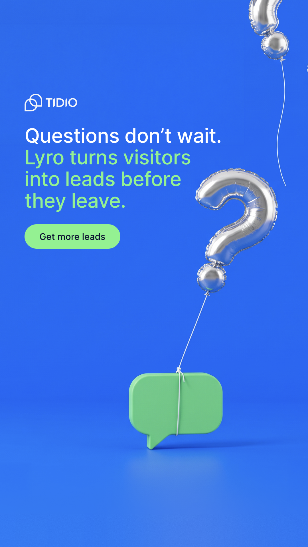 Tidio Facebook ad: More Leads From Your Existing Traffic
