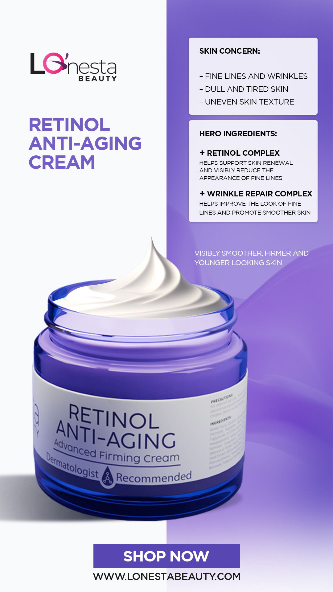 Lonesta Beauty Facebook ad from Mar 5, 2026