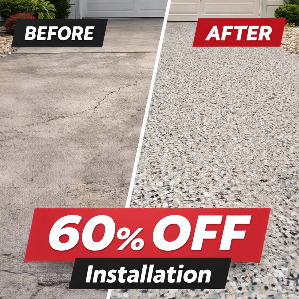 NINJA Concrete Coatings Facebook ad: 60% Off Installation