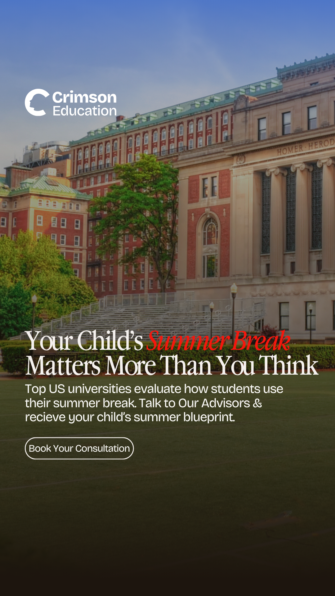 Crimson Education Facebook ad