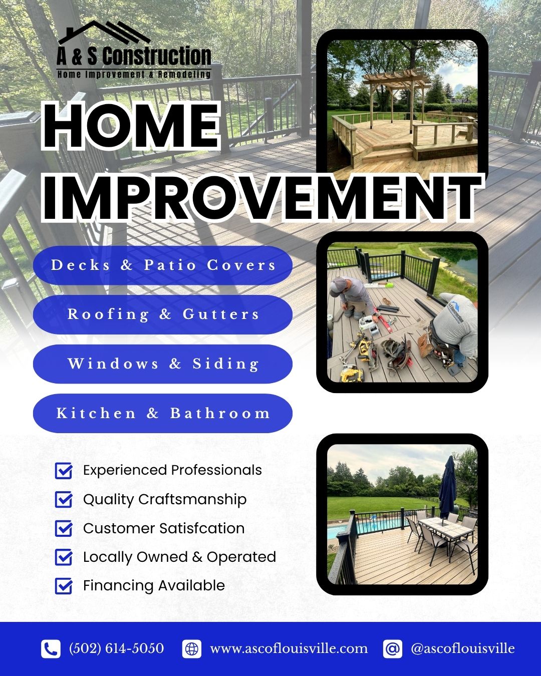 A&S Construction of Louisville Facebook ad: Your dream outdoor space starts here.