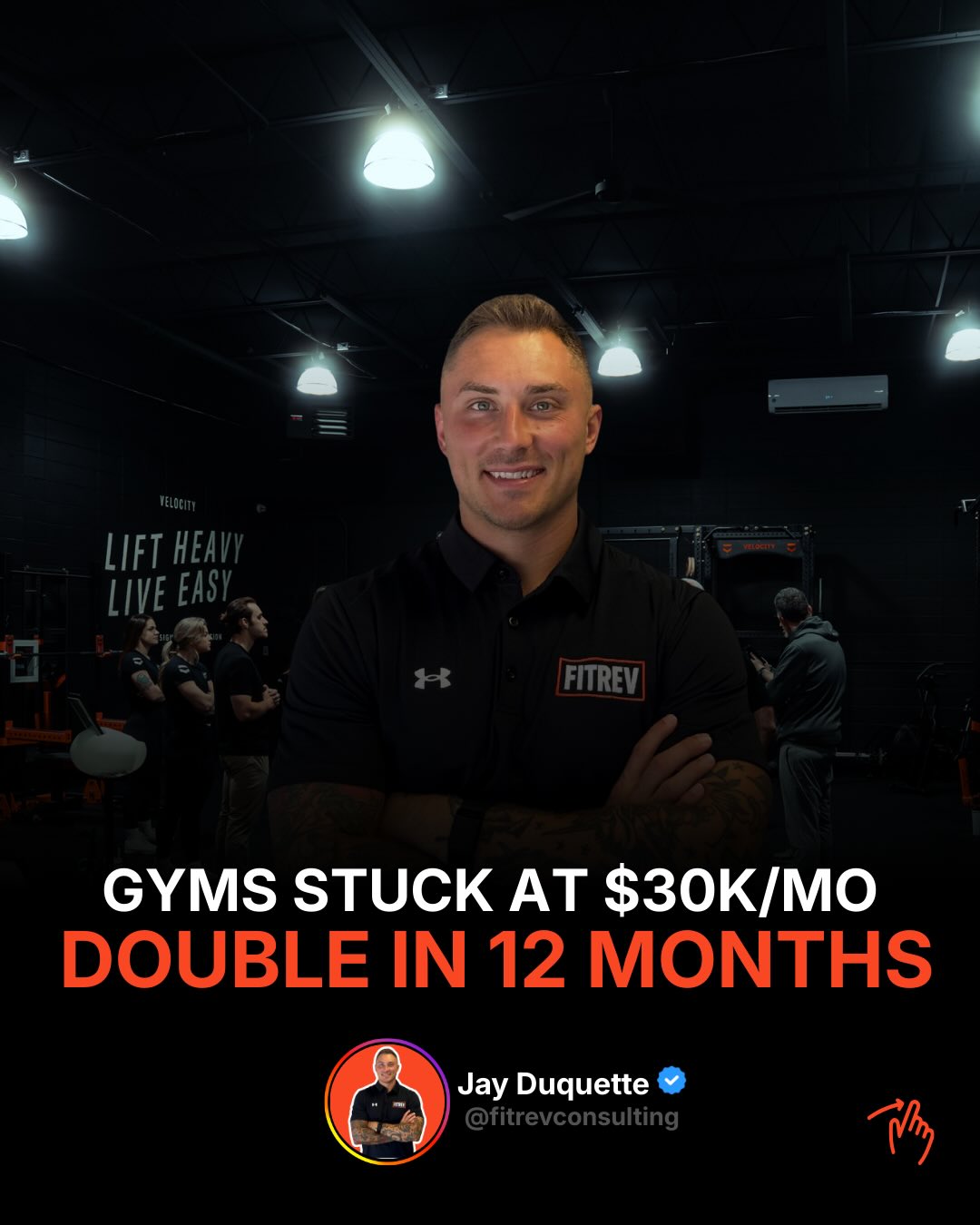 FitRev Consulting Facebook ad: Small Group/PT Gyms Stuck between $25k-$35k