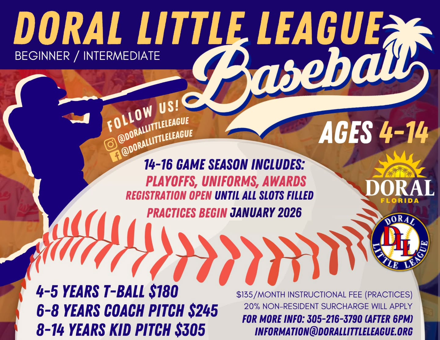 Doral Little League Facebook ad: Registration is now open!