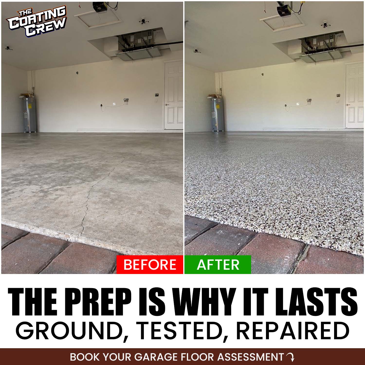 The Coating Crew Florida Facebook ad: Epoxy Garage Floors