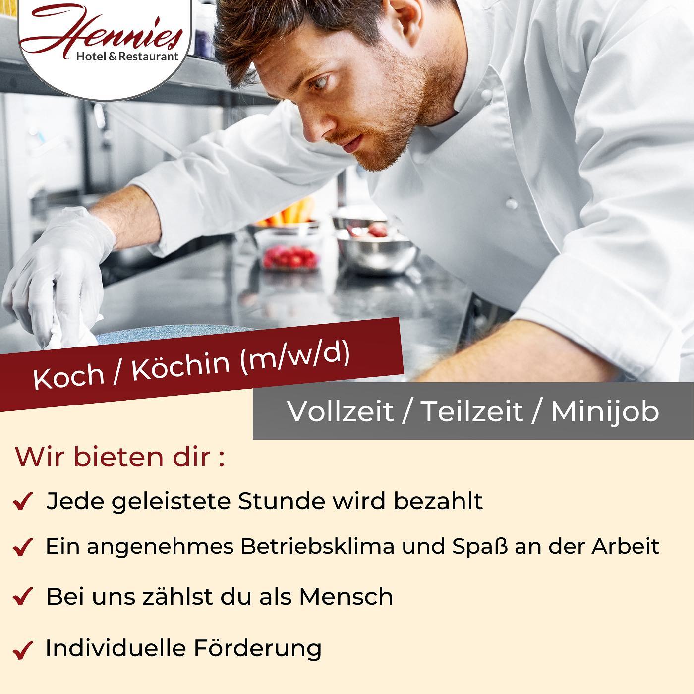 Hotel Hennies Facebook ad: Tritt unserem Team bei!