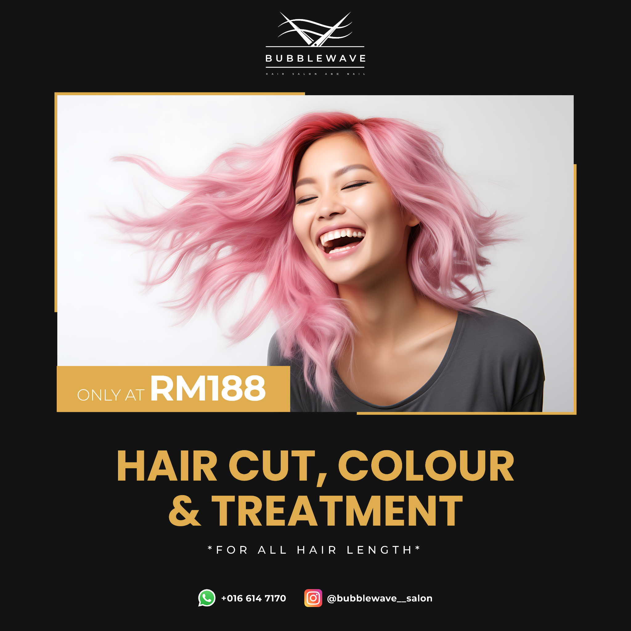 Bubble Wave Hair and Nail Salon Facebook ad from Mar 15, 2026
