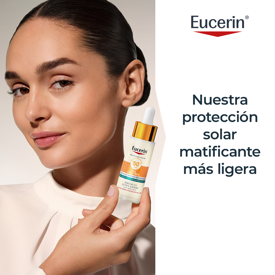Eucerin Colombia Facebook ad: Protector solar en serum ultra ligero