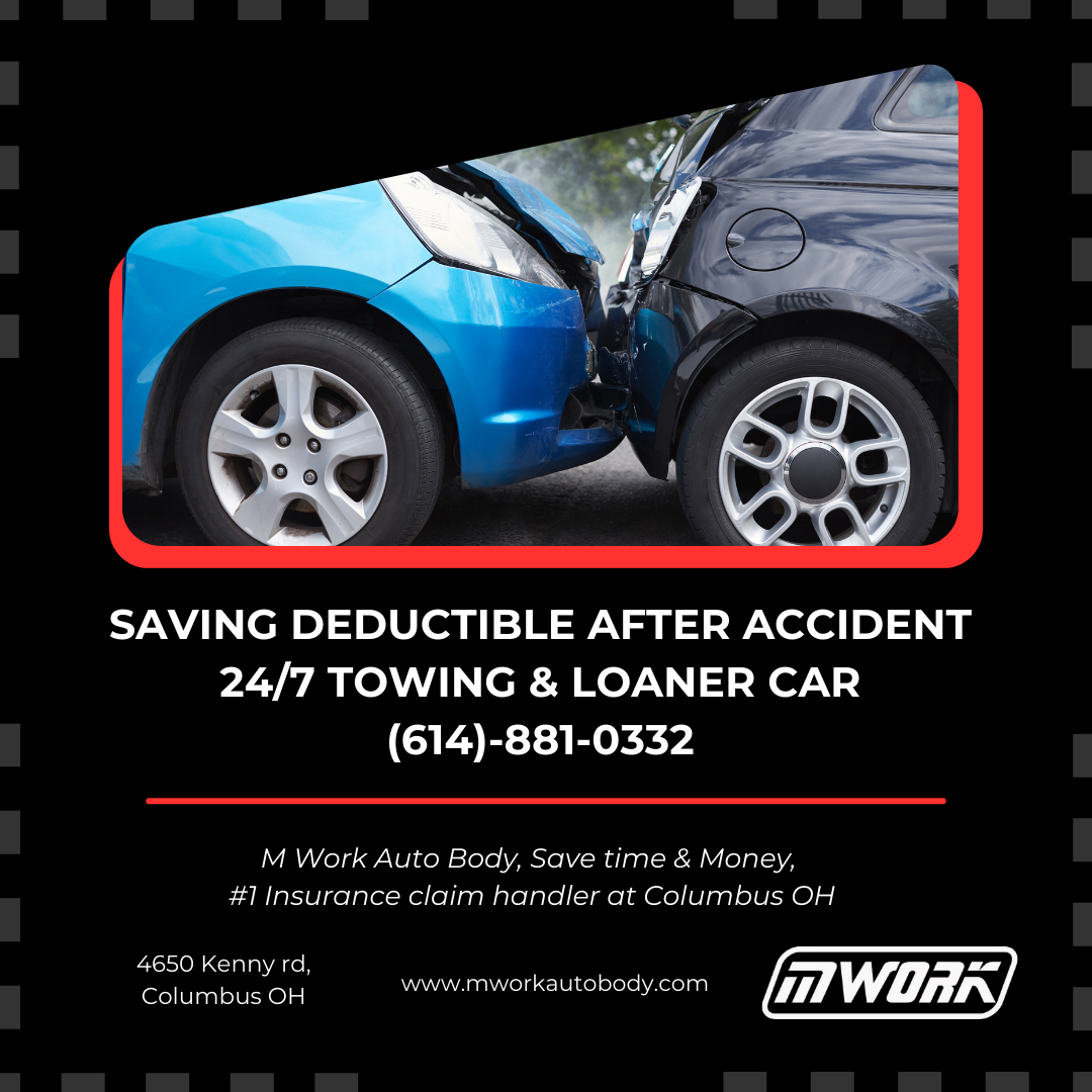 M Work Auto Body Kenny Rd Facebook ad from Feb 16, 2025