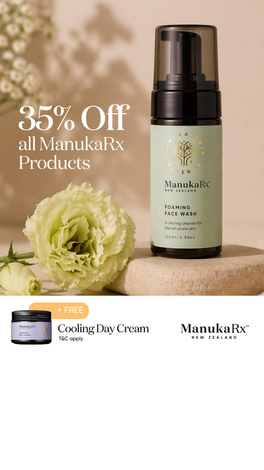ManukaRx Natural Skincare Facebook ad