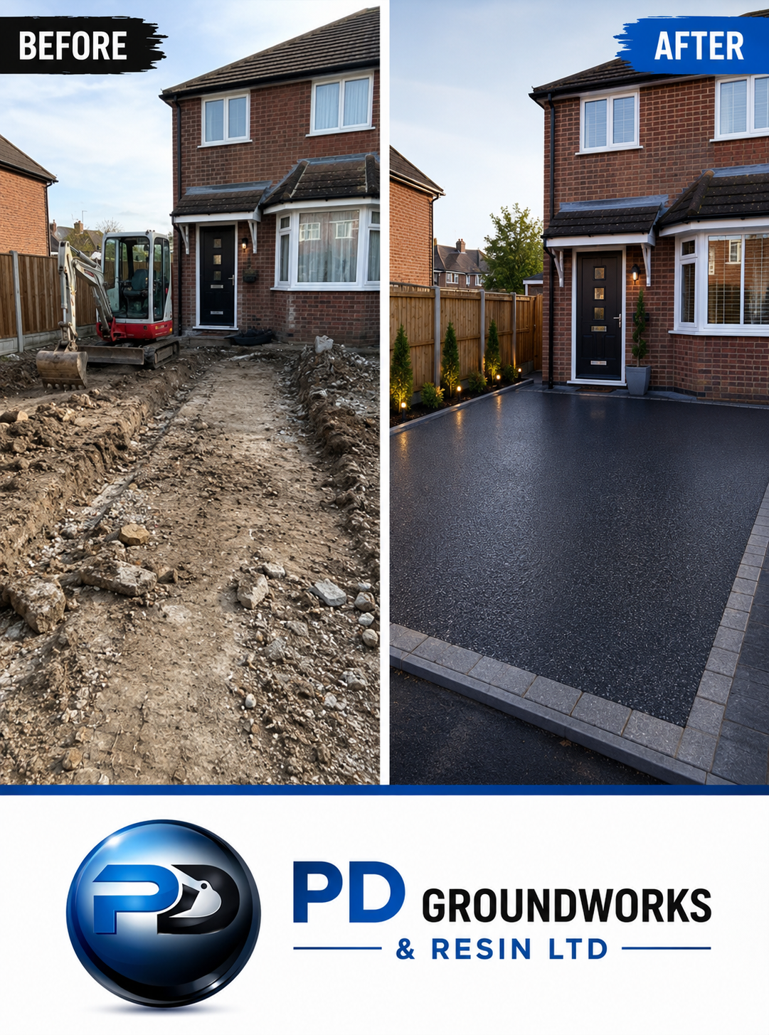 PD Groundworks & Resin Facebook ad: Get Instant Quote Now