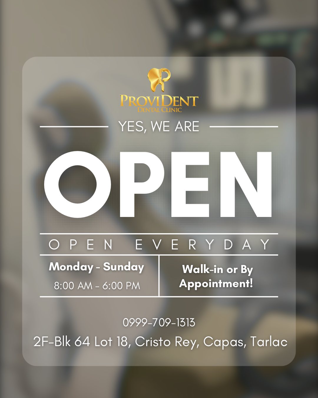 ProviDent Dental Clinic - Capas Facebook ad: We are 𝐎𝐏𝐄𝐍!