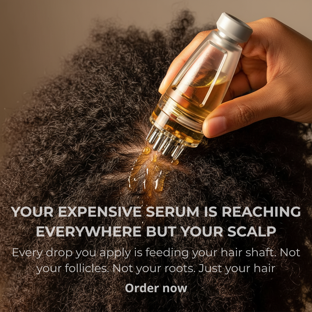 CurlBase Facebook ad: Delivers to your scalp. No mess