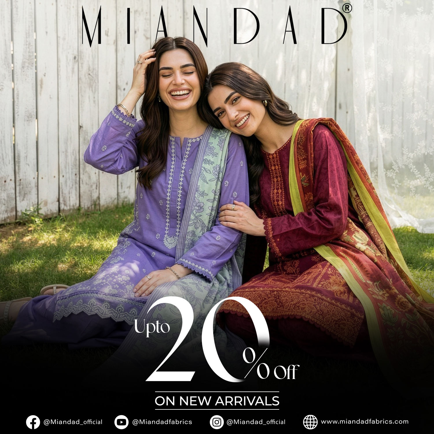 Miandad Fabric Facebook ad: Pakistan’s leading brand in fabric and suiting Use…