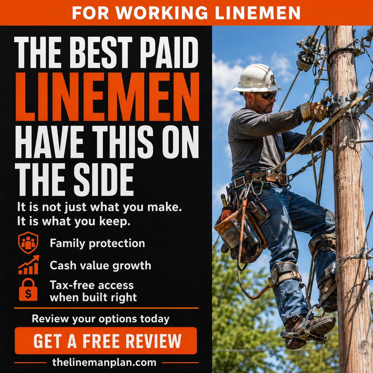 The Lineman Plan Facebook ad