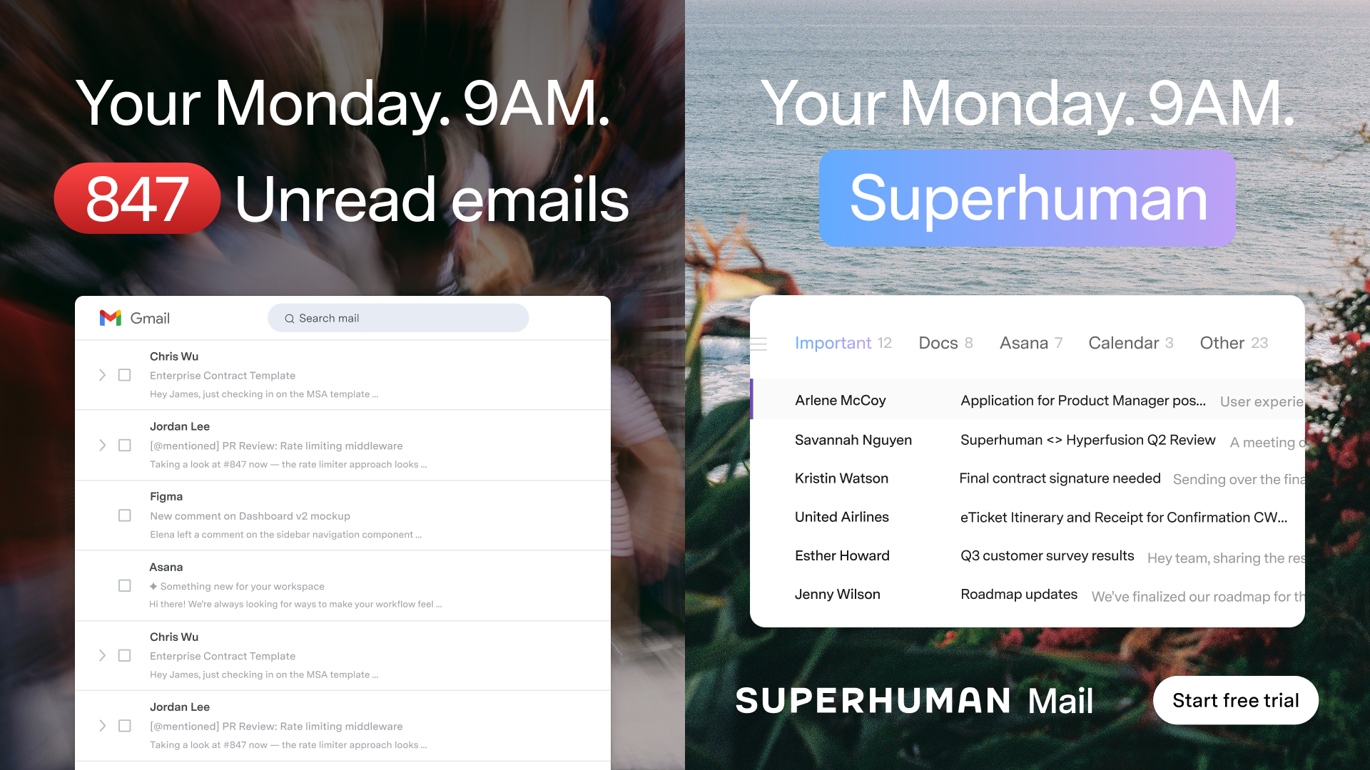 Superhuman Mail Facebook ad