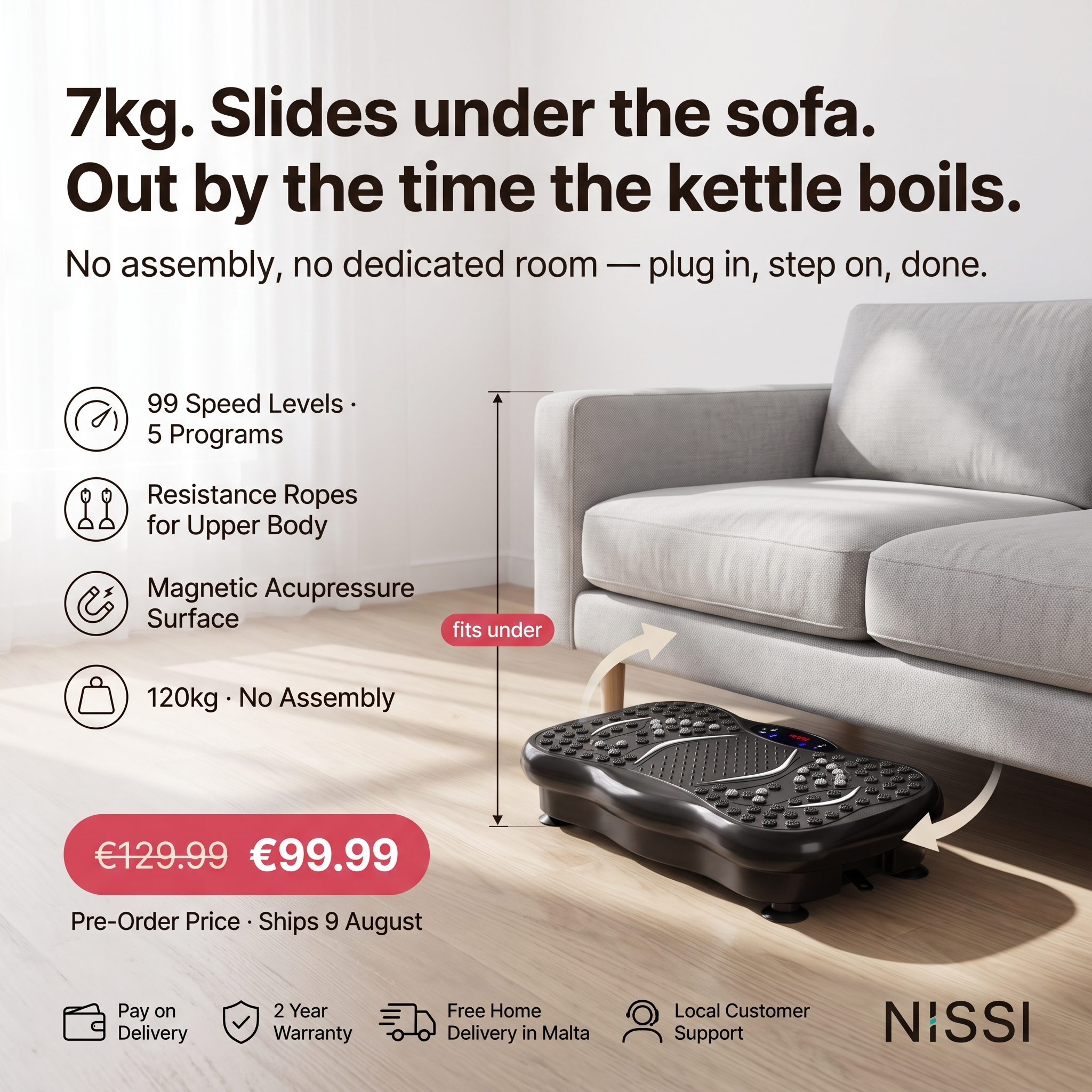 Nissi Malta Facebook ad: Slides Under the Sofa