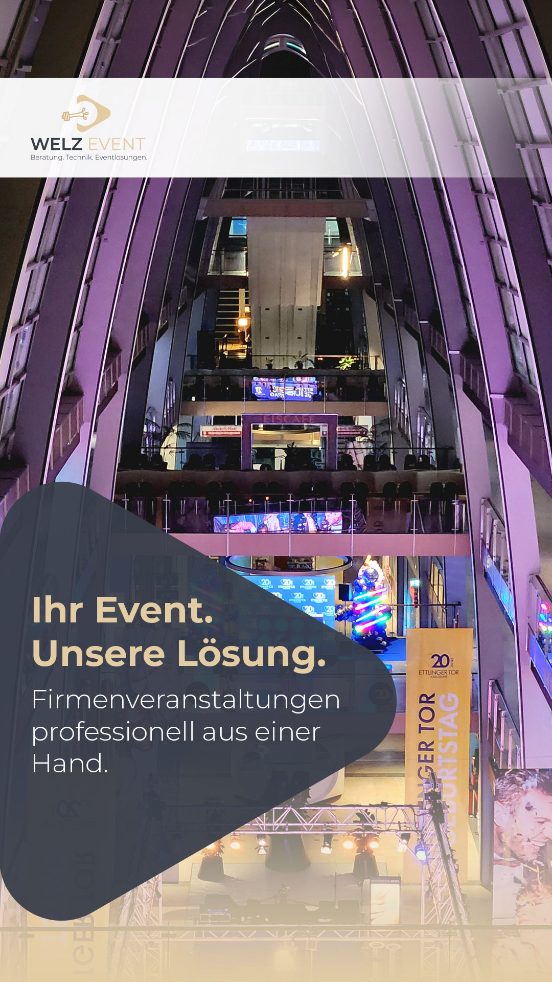 Welz Event Facebook ad: WELZ EVENT | Beratung. Technik. Eventlösungen.