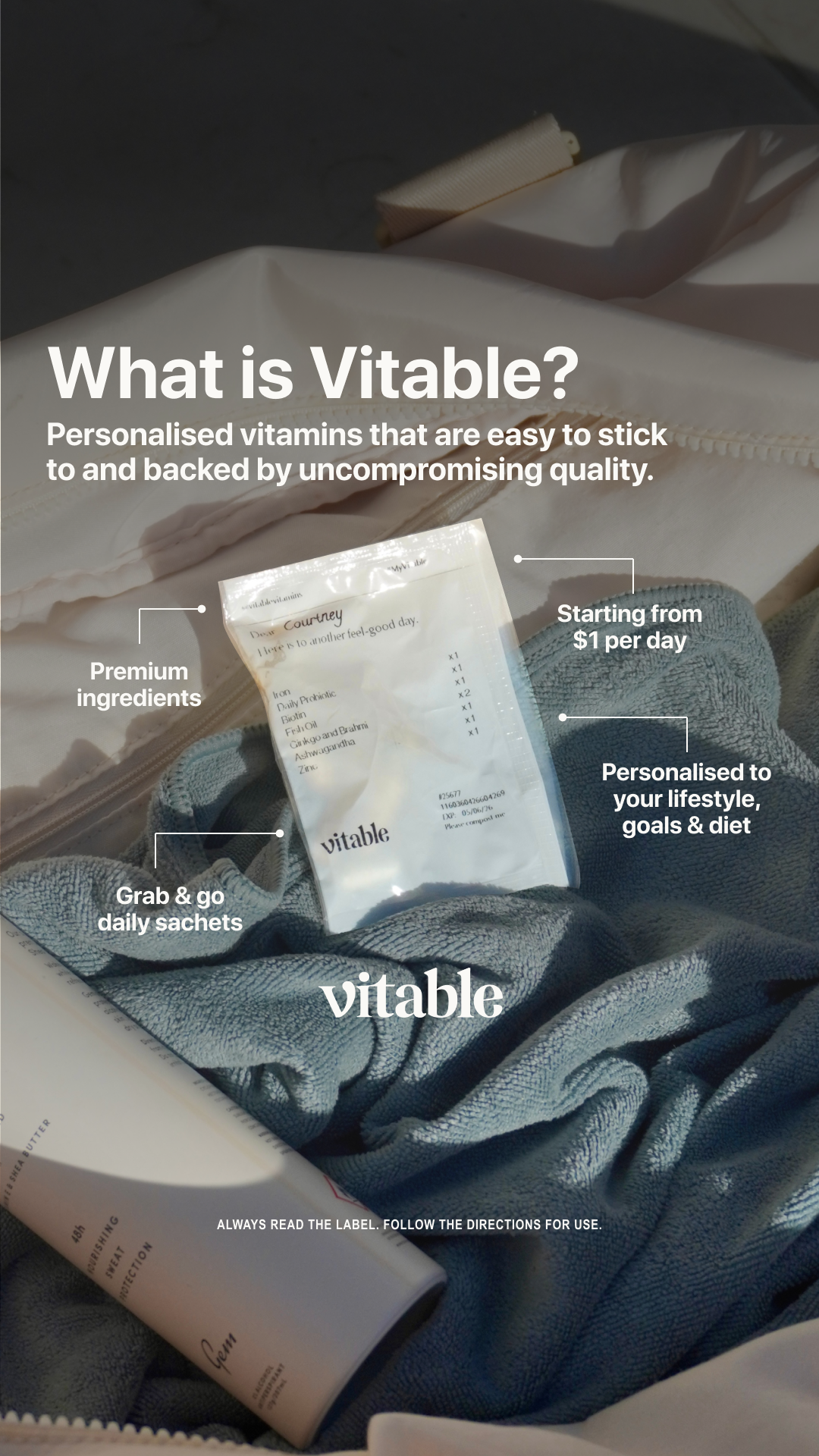 Vitable Facebook ad: Vitable | Personalised Daily Vitamin Packs
