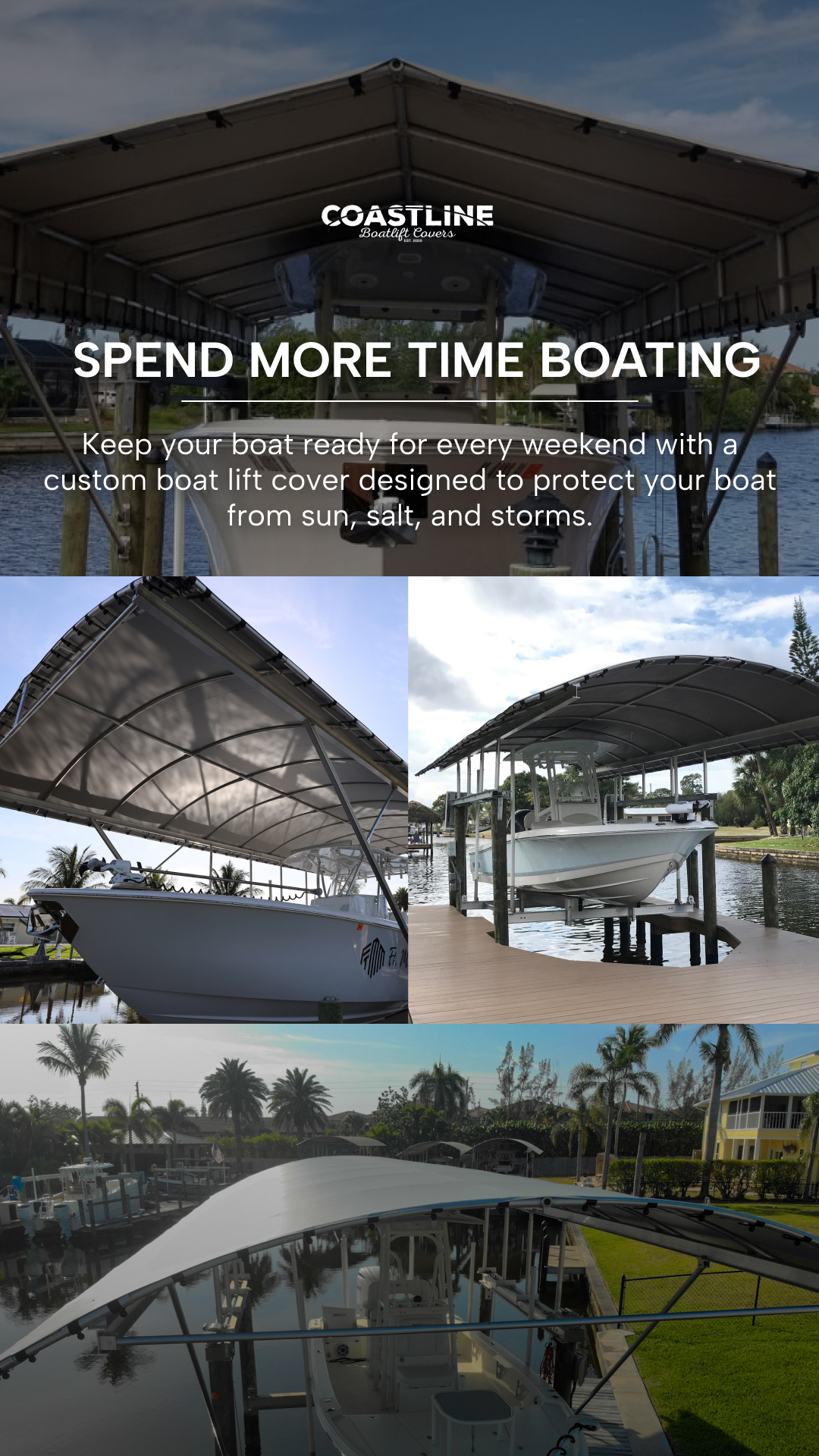 Coastline Boatlift Covers Facebook ad from Jan 16, 2026