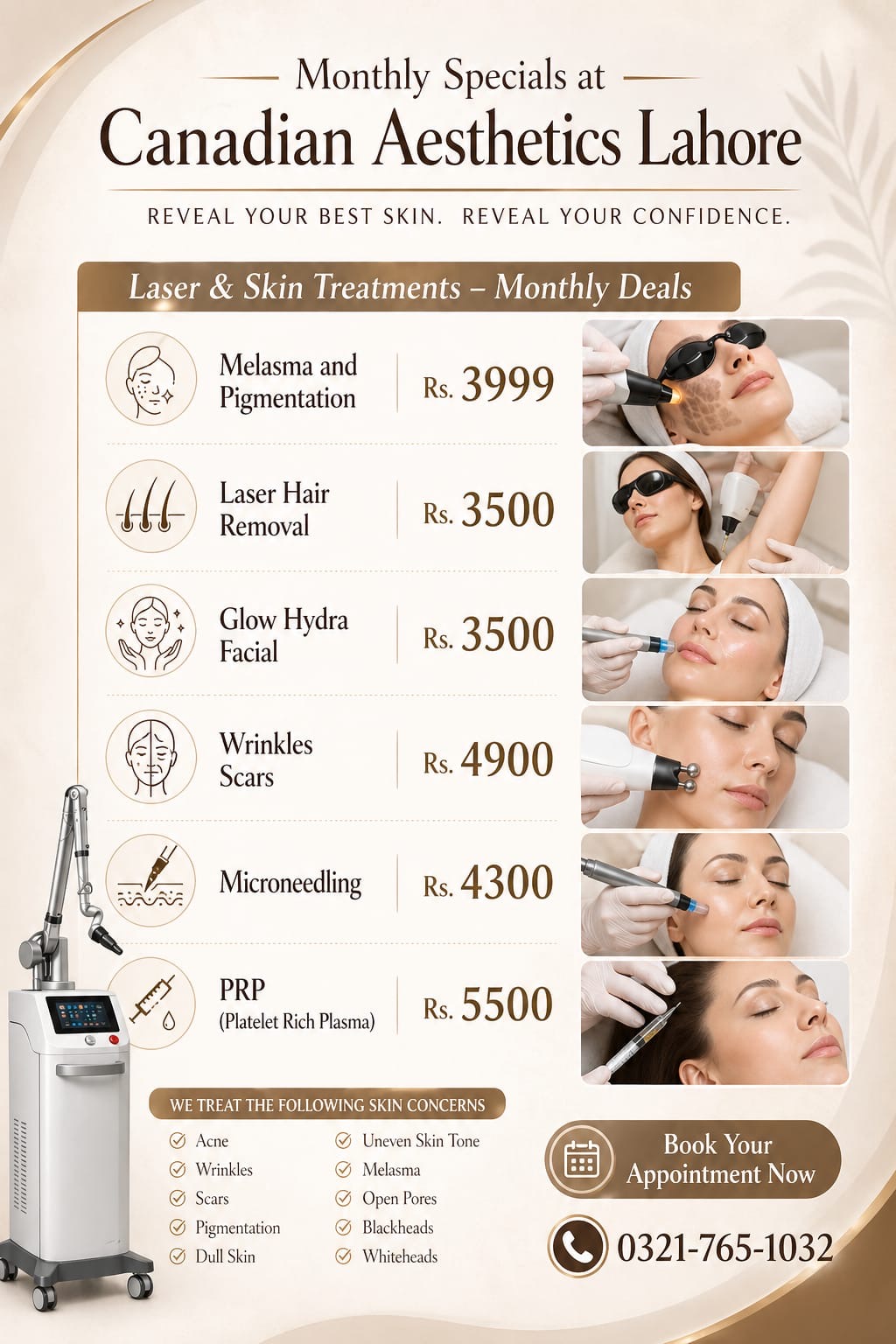 Aesthetics and Laser Center Facebook ad: Monthly discount offers
