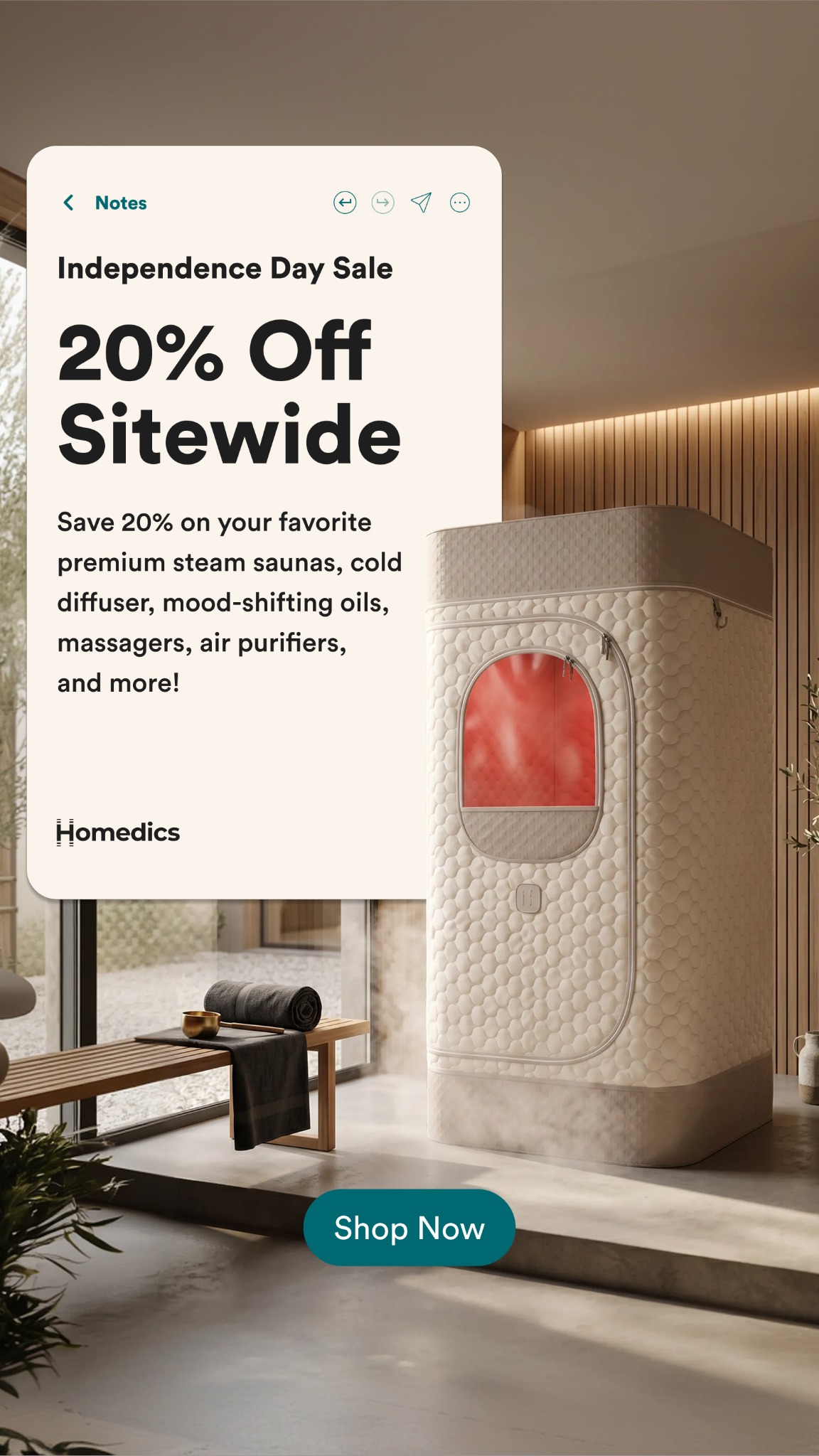 Homedics Facebook ad