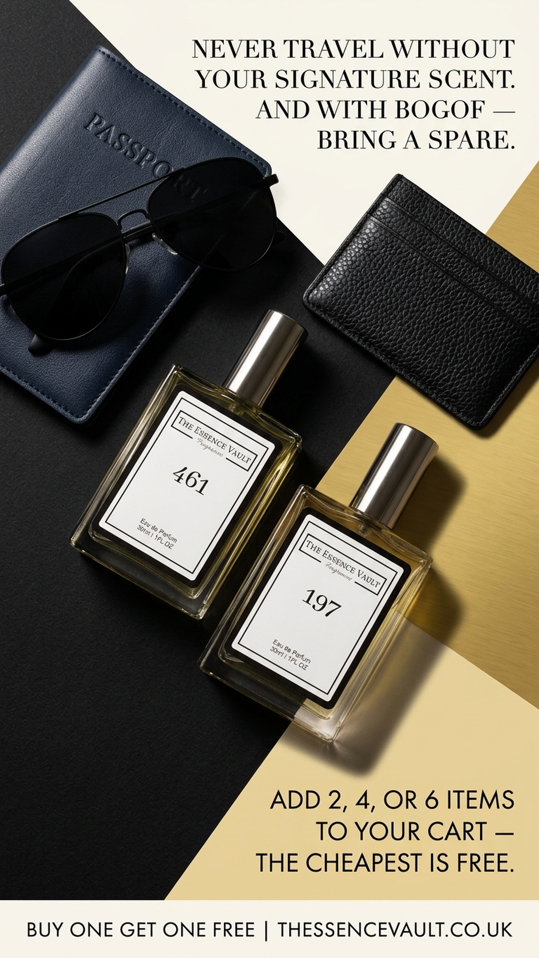 The Essence Vault Facebook ad from Mar 26, 2026