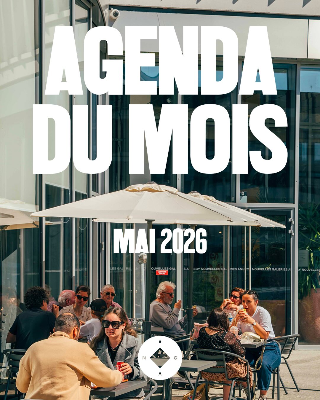 Nouvelles Galeries Annecy Facebook ad: Le voilà l’agenda du mois de mai: Plus…