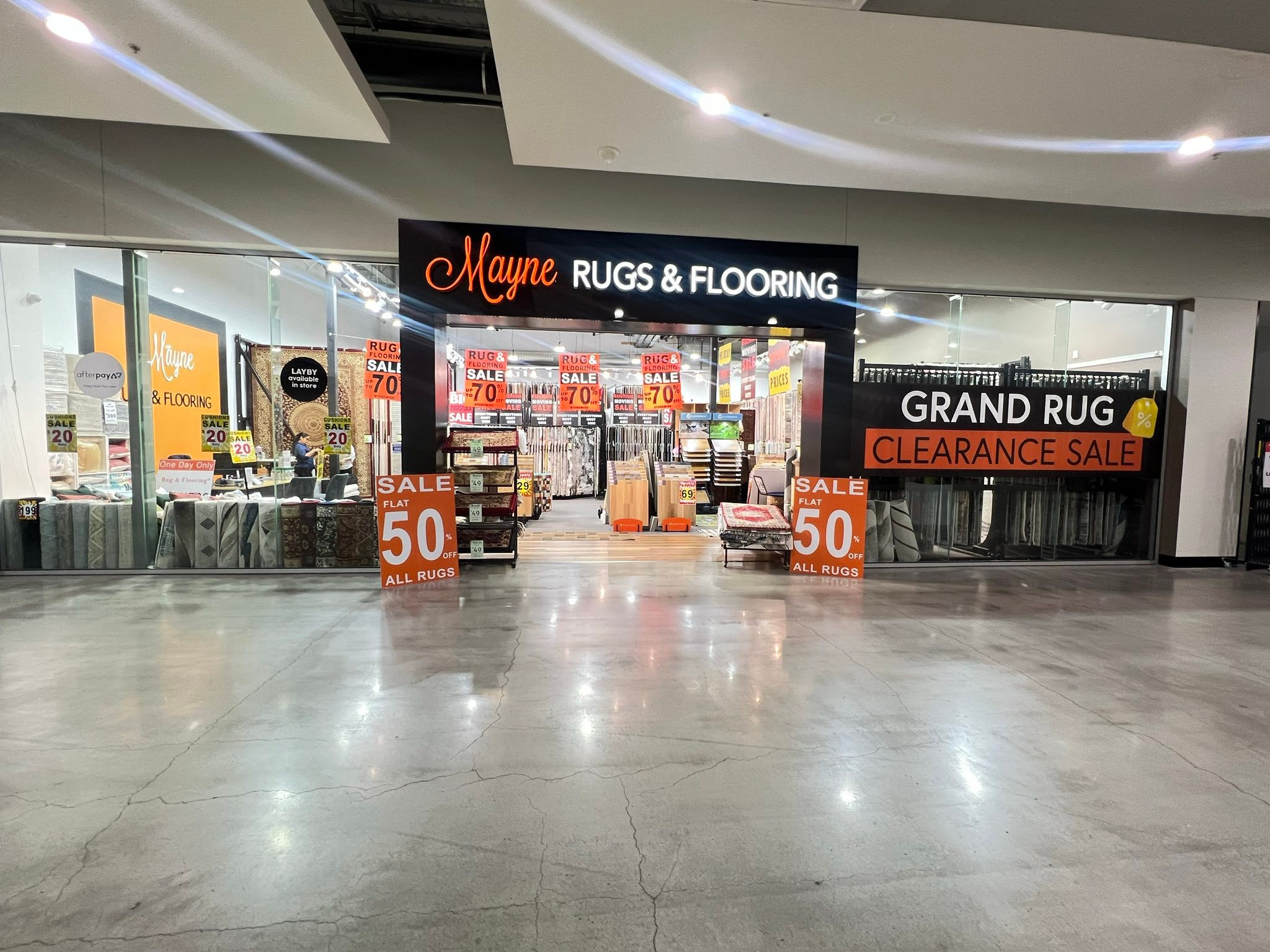 Mayne Rugs & Flooring Premium Rug Showroom Facebook ad: ** Huge Storewide Floor Rug & Hybrid Flooring…