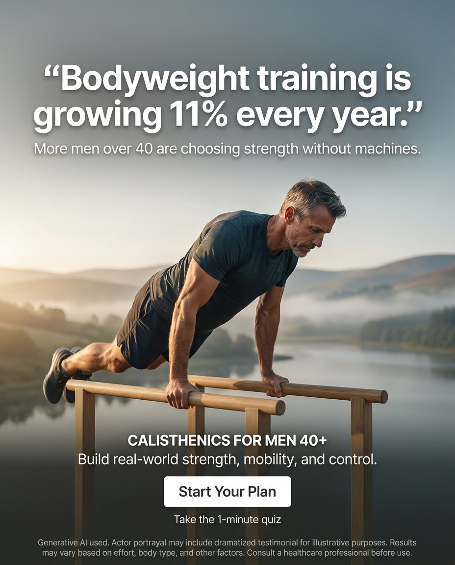 Calisthenics by Ryan Facebook ad: Build Real Strength After 40